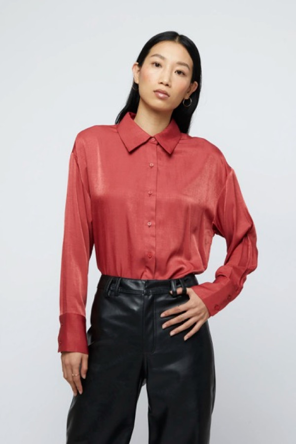 RED CREPE SHIRT